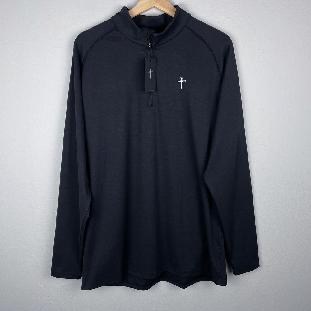 Three Nails Performance Core Quarter Zip Pullover Size XL Black Marl 1/4 NWT
